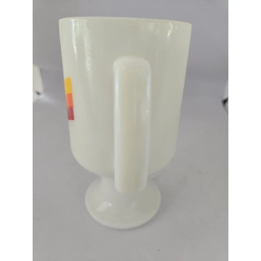 RARE Vintage McDonald's Sunshine White Milk Glass Pedestal Footed Mug